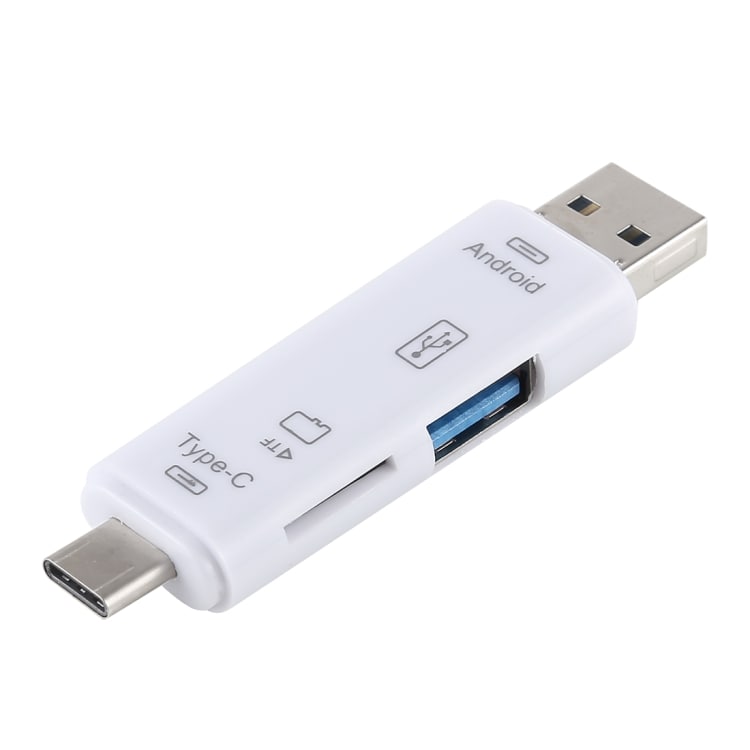Kaartlezer MicroUSB & Type-C 3-in-1 geheugenkaart en USB-adapter