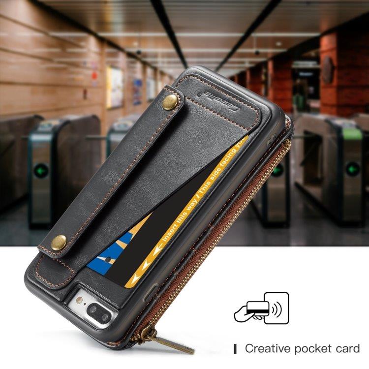 CaseMe-011 portemonnee-hoesiPhone 8 Plus & 7 Plus Zwart