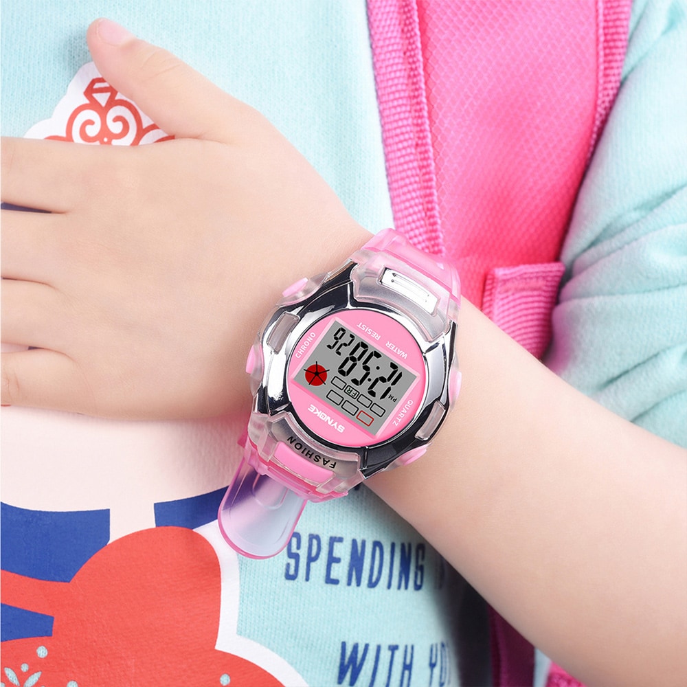 Digitaal Kinderhorloge met siliconen armband Roze