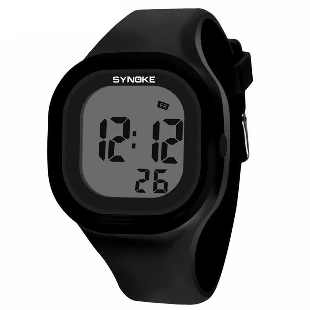 Jelly Digitaal horloge met siliconen armband Zwart