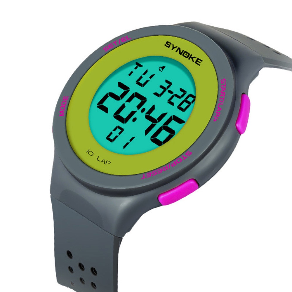 Jelly Digitaal horloge met siliconen armband Grijs