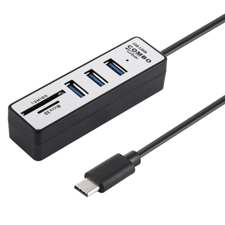 USBhubb + kaartlezer - USB C naar USB 3.0