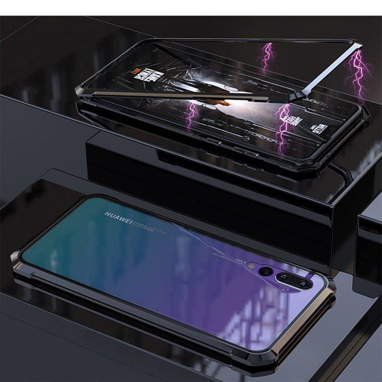 Magnetische gehard glazen displaybeschermer Frame Huawei P20 Pro Zwart
