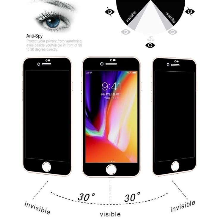 Privacy Screenprotector van gehard glas voor iPhone 8 & 7