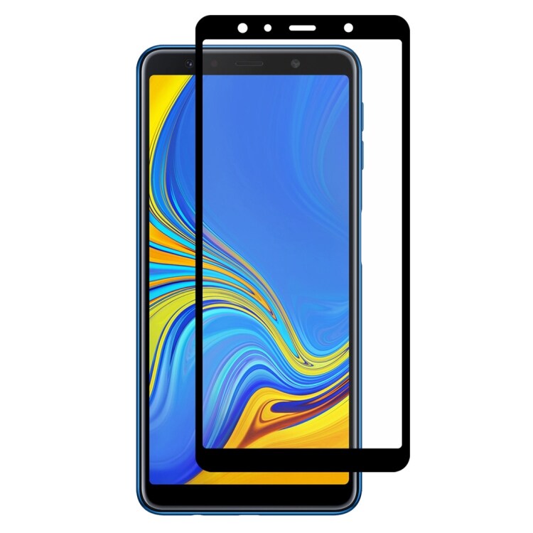 Gebogen screenprotector in gehard glas Galaxy A7 2018