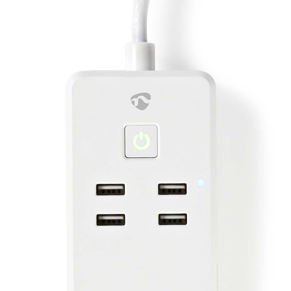 Nedis Smart WiFi-förlängningsuttag -3 x Schuko typ F, 4x USB