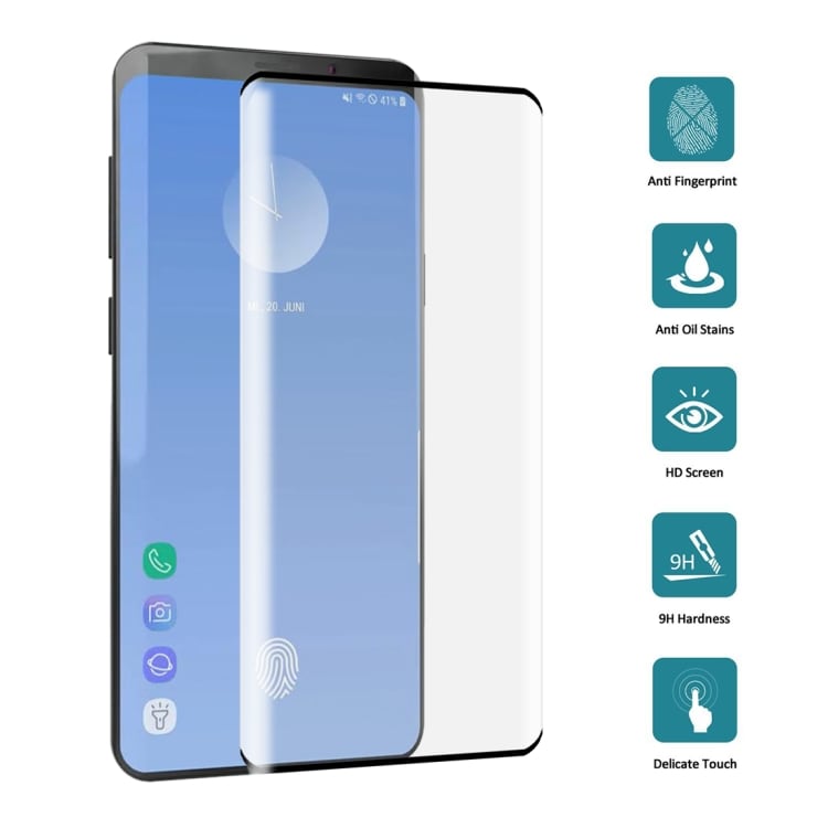 Böjt fullskärmsskydd / displayskydd härdat glas 9H- Samsung Galaxy S10 Plus