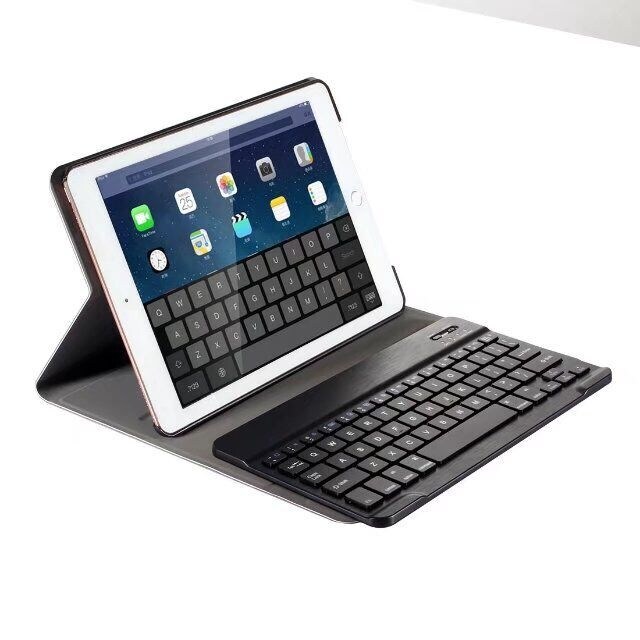 Leren hoes met afneembaar toetsenbord voor iPad Pro 9.7", iPad Air, iPad Air 2
