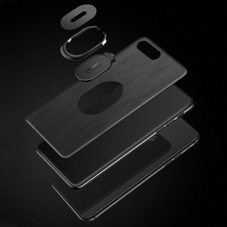 LONDOR schokbestendig hoesje/foudraal met ring voor iPhone 7/8 Plus - Zwart