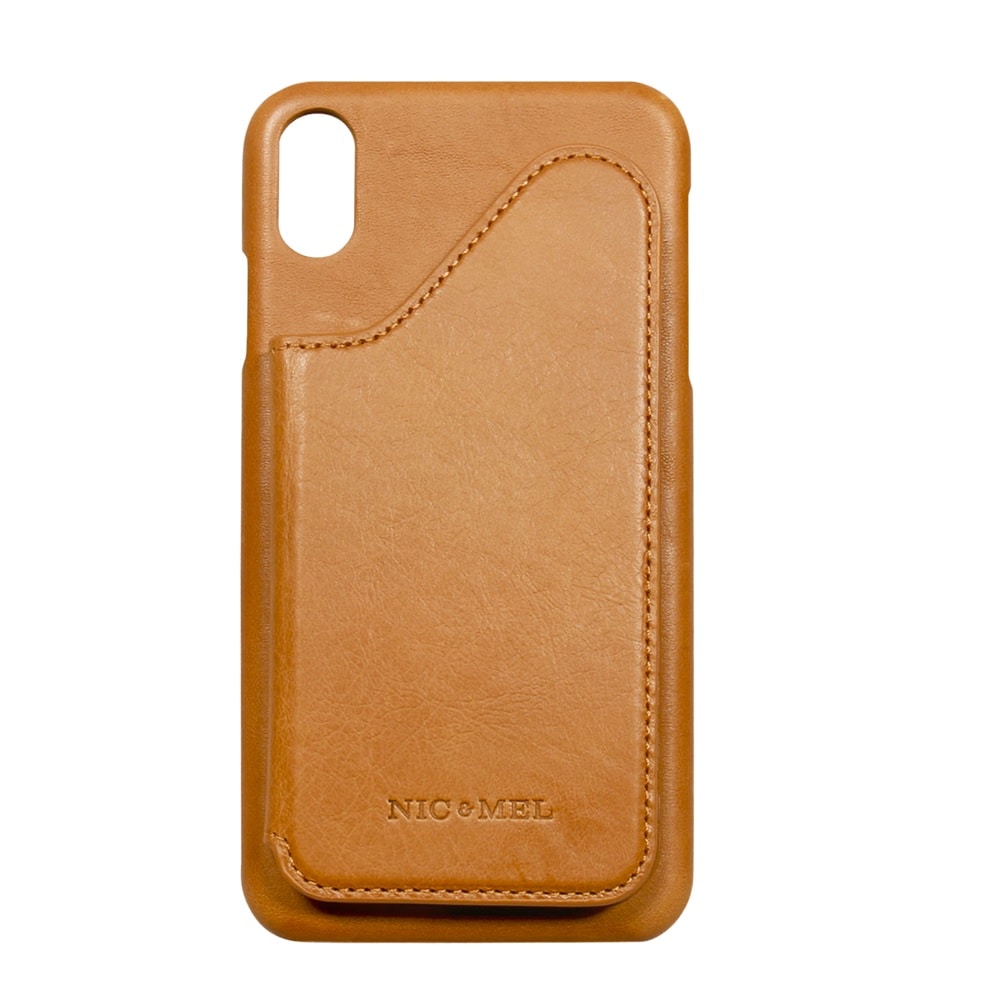 Plånboksskal i läder till Iphone X/XS - Cognac