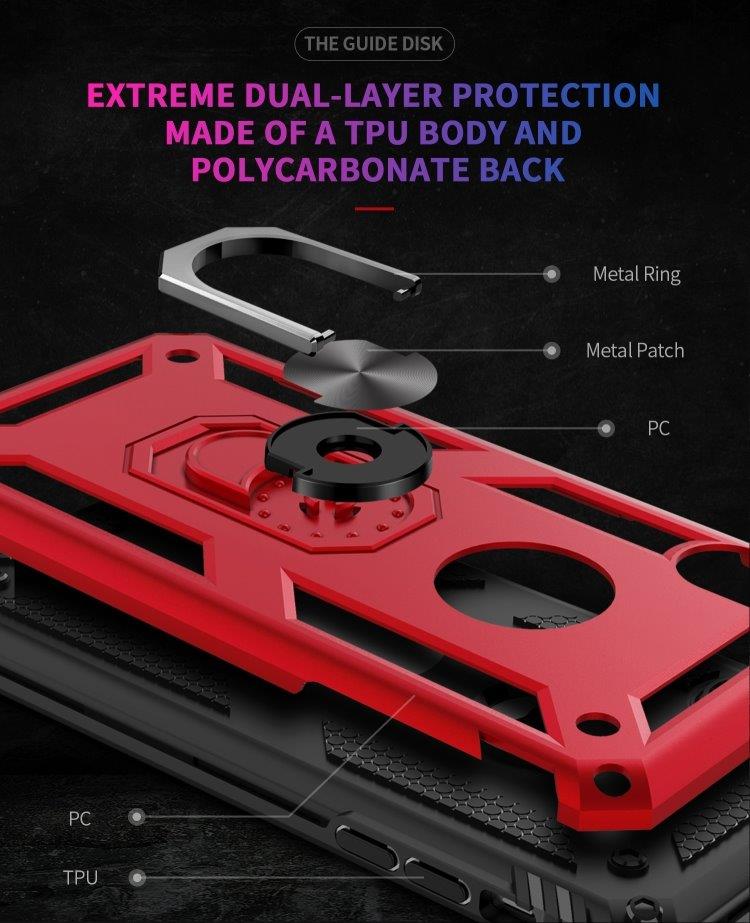 Shockproof Skal med ringhållare iPhone XS Max (Red)