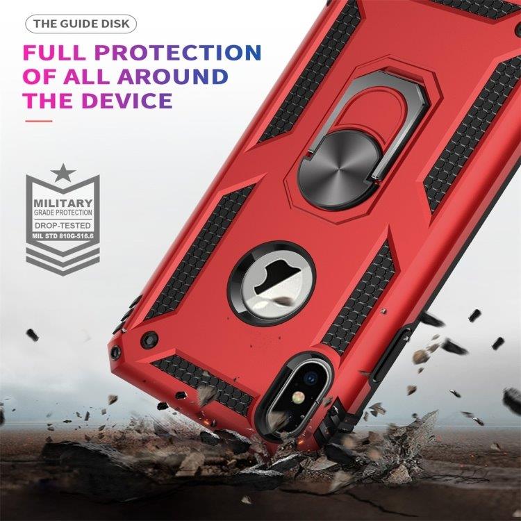 Shockproof Skal med ringhållare iPhone XS Max (Red)