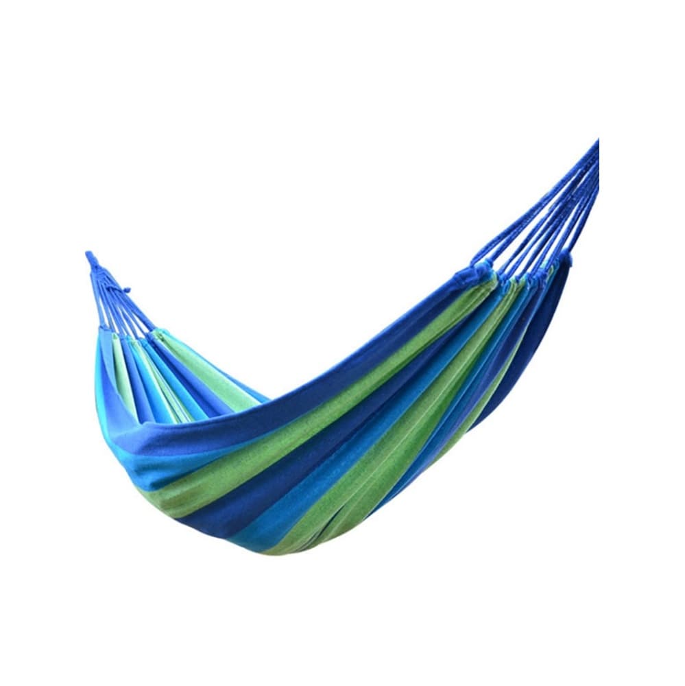 Hangmat - Blauw / Groen gestreept - 200 x 150 cm