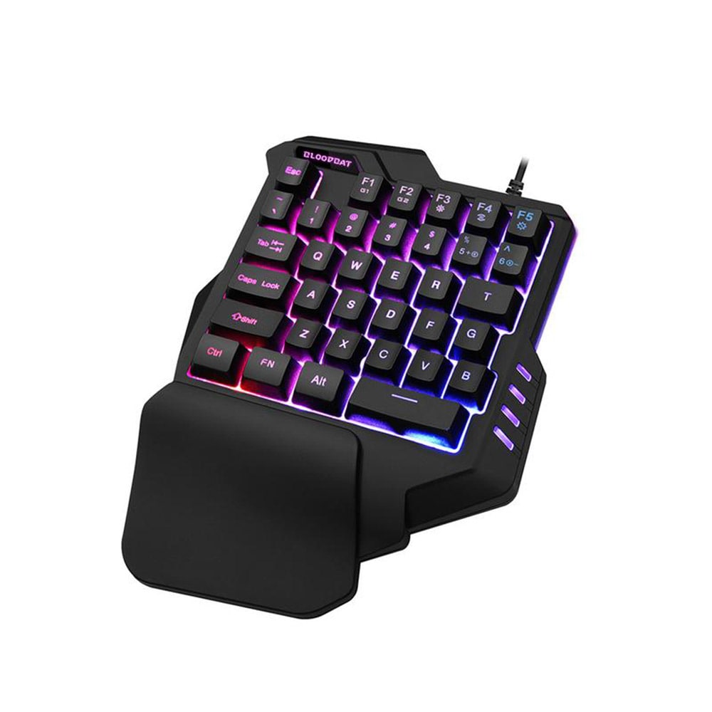 Gamingtoetsenbord voor één hand met verlichting - 7 RGB-kleuren