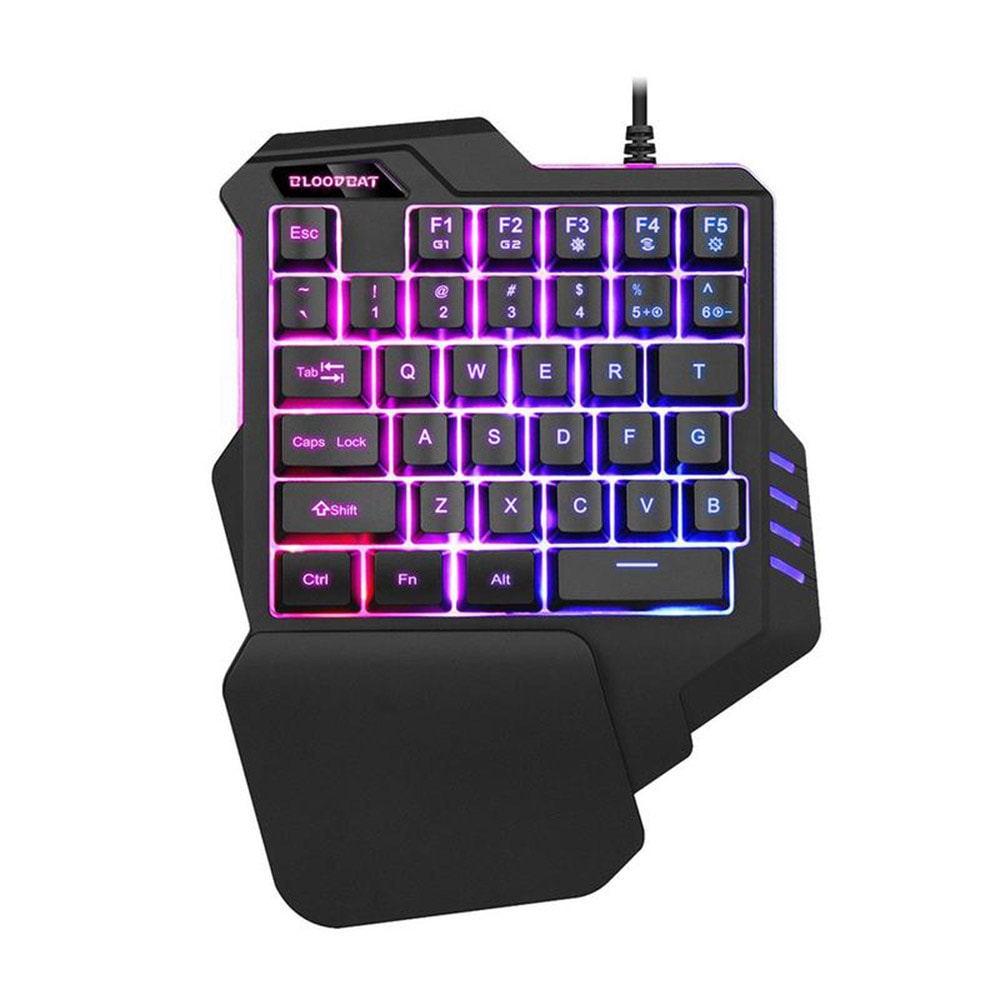 Gamingtoetsenbord voor één hand met verlichting - 7 RGB-kleuren