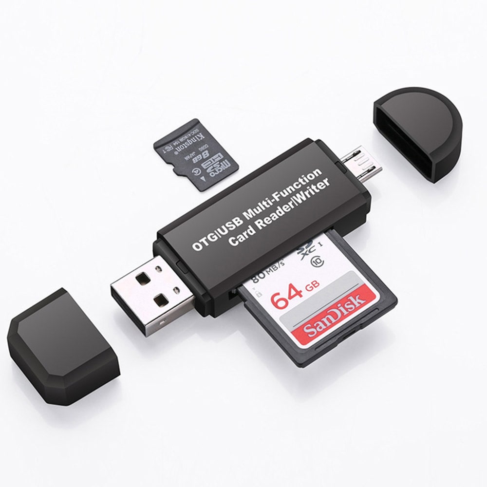 2 in 1 geheugenkaartlezer USB / MicroUSB