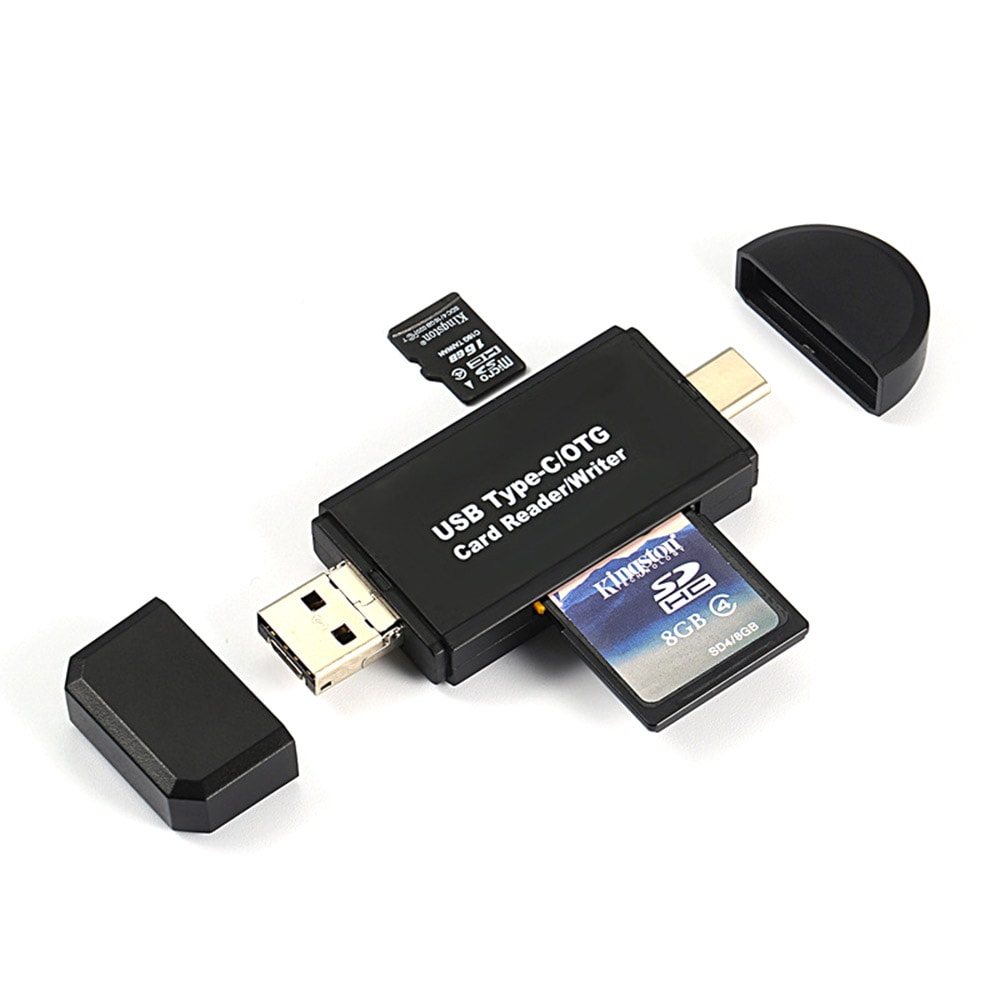 3in1 Geheugenkaartlezer USB / MicroUSB / USB Type C