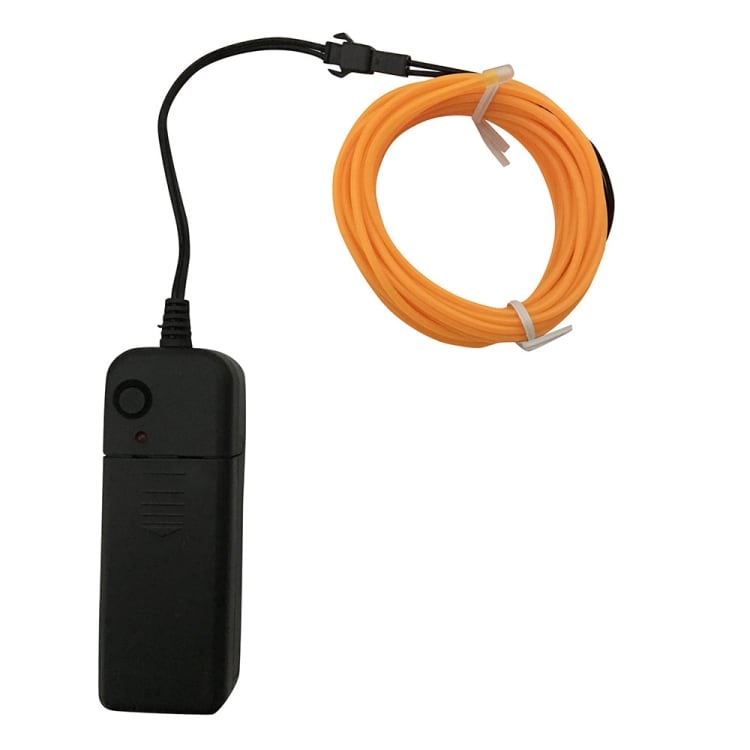 Led Glowstrip Neon slinger op batterijen, 3 Meter - Oranje