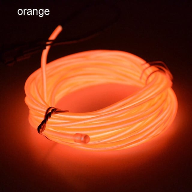 Led Glowstrip Neon slinger op batterijen, 3 Meter - Oranje