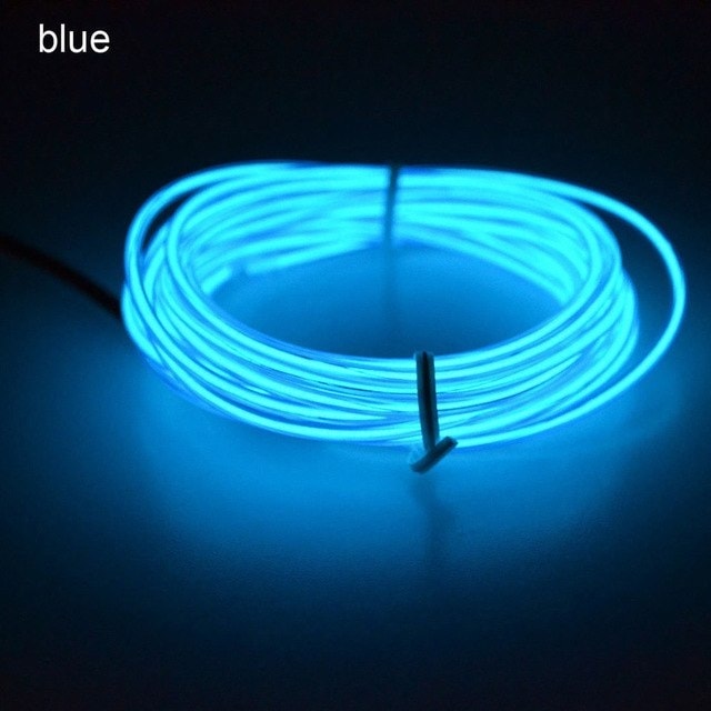 Led Glowstrip Neon slinger op batterijen, 3 Meter - Blauw
