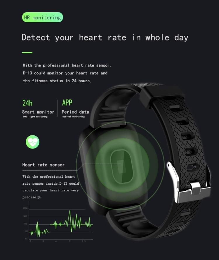 Smart watch slaapmonitor / bloeddruk / hartslag / oproep-ID etc.
