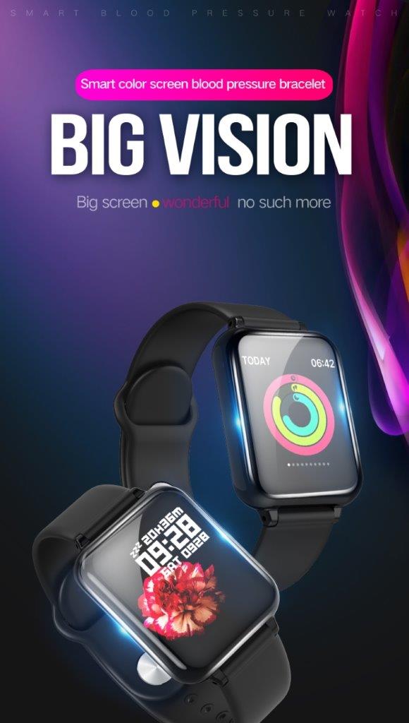 Smartwatch 1,3" display IP67 Beller-ID Hartslag Bloeddruk
