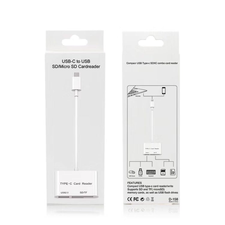 Kaartlezer USB Typ-C naar SD/MicroSD + USB