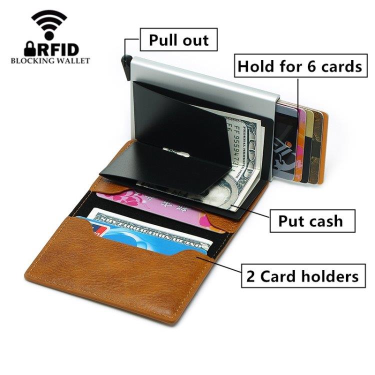 RFID PopUp Creditcardhouder Retro Kunstleer Zwart