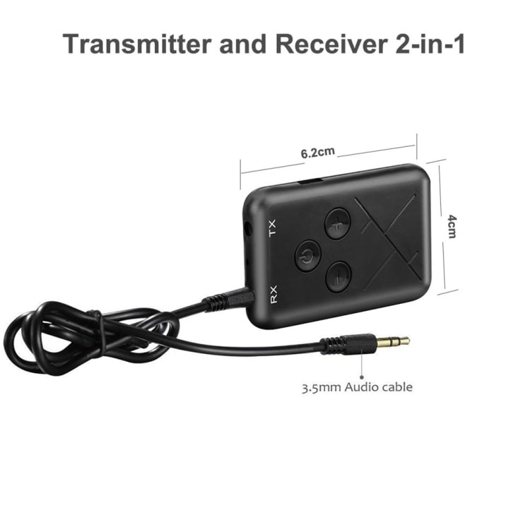JDEX-TX10 draadloos 2-in-1 - Bluetooth 4.2 + Audio Zender/Ontvanger
