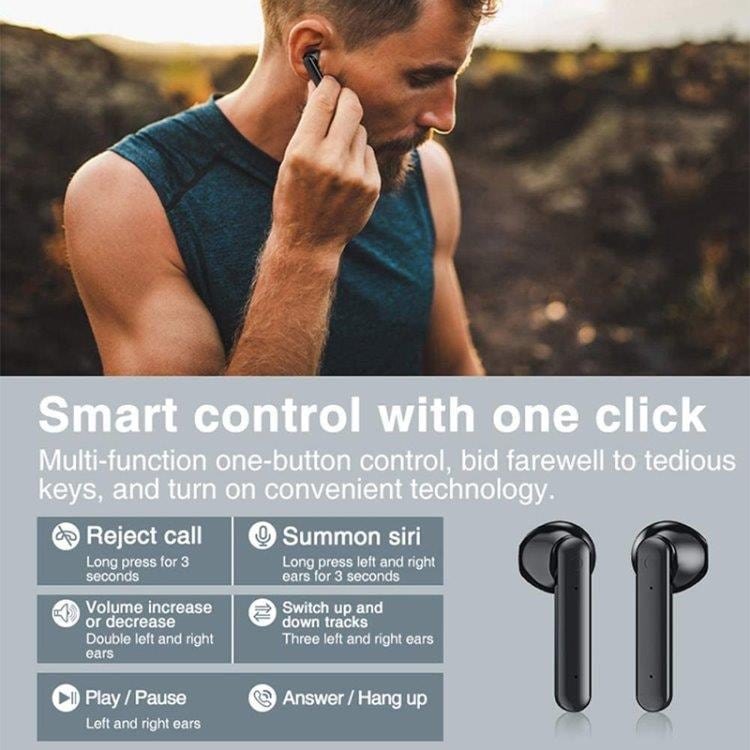 Draadloze bluetooth-koptelefoon inkl oplaaddoos met touch screen - Wit