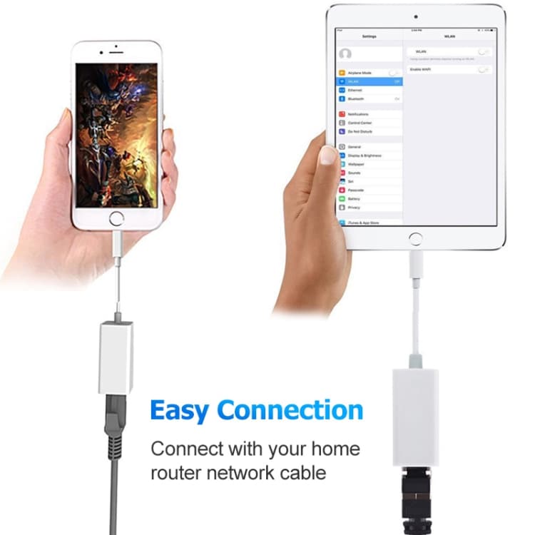 Lightning naar ethernet adapter voor iPhone & iPad