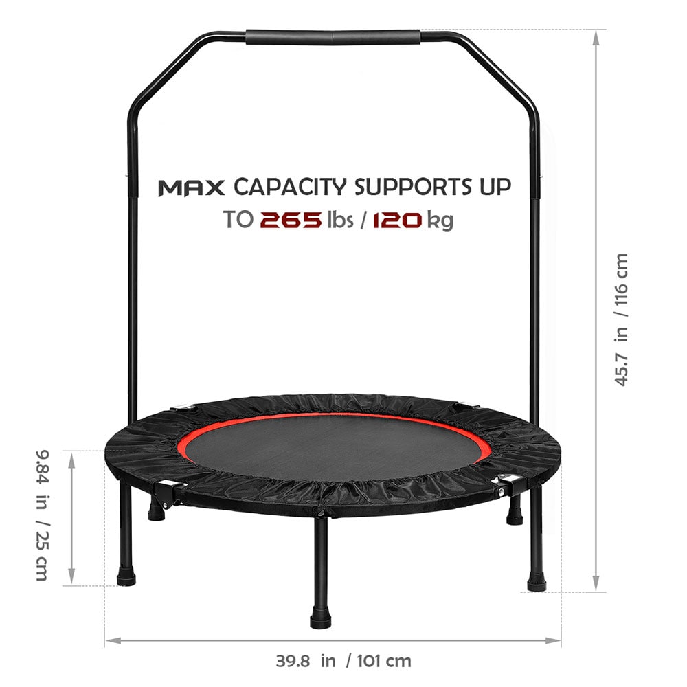 opvouwbare trampoline met handgreep